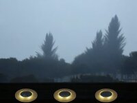 Solar-Bodenleuchte LED-Bodenstrahler schwarz rund mit 4 LED Garten-Wegeleuchte  1 x Leuchte