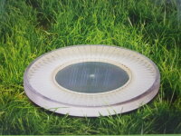Solar-Bodenleuchte LED-Bodenstrahler schwarz rund mit 4 LED Garten-Wegeleuchte  1 x Leuchte