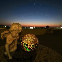 Solarleuchte Engel Mosaikkugel 1 LED Dekoration Gartenbeleuchtung Solarlampe