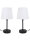 2 x Tischleuchte Linda im Set Tischlampe Metall Textilschirm