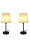 2 x Tischleuchte Linda im Set Tischlampe Metall Textilschirm