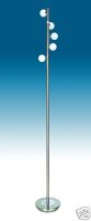 Stehleuchte Sondra 12V Halogenlampe Nickel/Opalglas Standlampe Dekoleuchte