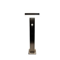 Stromsparende hochwertige LED-Solar-Wege-Steh-Sockel-Leuchte Gartenbeleuchtung Sockelleuchte Berne 50 cm silber