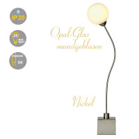 Tiischleuchte Brasilia Lampe Nickel/Glas weiß...