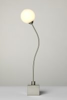 Tiischleuchte Brasilia Lampe Nickel/Glas weiß Tischlampe Dekoleuchte