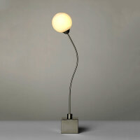 Tiischleuchte Brasilia Lampe Nickel/Glas weiß Tischlampe Dekoleuchte
