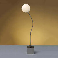 Tiischleuchte Brasilia Lampe Nickel/Glas weiß Tischlampe Dekoleuchte