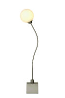 Tiischleuchte Brasilia Lampe Nickel/Glas weiß Tischlampe Dekoleuchte