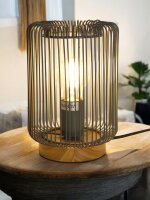 Tischleuchte Jana grau Metall/Holz