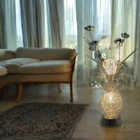 Tischleuchte Ornella 4-flammig Alu-Drahtgeflecht Deko-Blumenleuchte