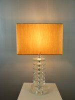 Tischleuchte Reka Lampe Kristallfuß Stoffschirm...