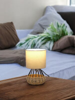 Tischleuchte Rita Stoffschirm beige E27