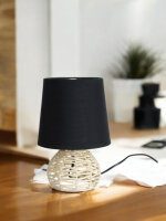 Tischleuchte Rita Stoffschirm schwarz Tischlampe