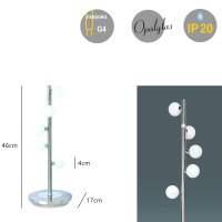 Tischleuchte Sondra 12V Halogenlampe Nickel/Opalglas...