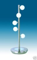 Tischleuchte Sondra 12V Halogenlampe Nickel/Opalglas G4-10W Tischlampe Dekolampe