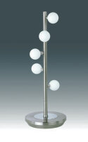 Tischleuchte Sondra 12V Halogenlampe Nickel/Opalglas G4-10W Tischlampe Dekolampe