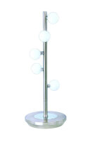 Tischleuchte Sondra 12V Halogenlampe Nickel/Opalglas G4-10W Tischlampe Dekolampe