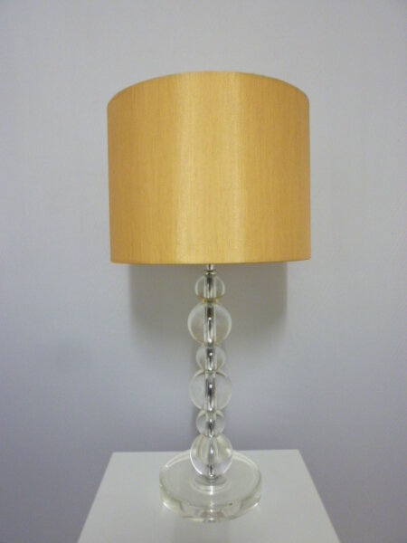Tischleuchte Virag Lampe Kristallfuß Stoffschirm Nachttischleuchte Tischlampe