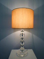 Tischleuchte Virag Lampe Kristallfuß Stoffschirm...