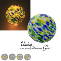 Tischleuchten Kugelleuchten Venus bunte Kugel-Glas-Lampe D20 cm