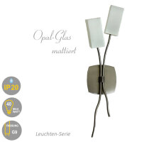 Wandleuchte Madrid 2 flammig Halogenlampe Stahl-Glas...