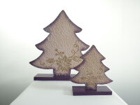 Weihnachtsbäume als 2er Set, lila,  Dekoration, Weihnachten, Handbemalt