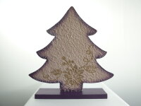 Weihnachtsbäume als 2er Set, lila,  Dekoration, Weihnachten, Handbemalt