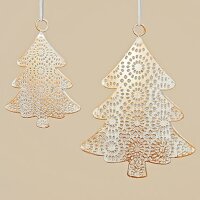 Winterliche Hänger Tanne Yepa 2er Set aus Eisen
