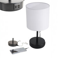 Tischleuchte Alan schwarz/weiß USB & Type C...