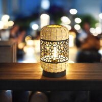 Tischleuchte Elio Metall/Rattan Dekoleuchte
