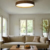 LED Dekenleuchte Senja D:38cm holzoptik/weiß Lichtfarbe warm-kaltweiss