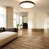 LED Dekenleuchte Senja D:38cm holzoptik/weiß Lichtfarbe warm-kaltweiss