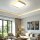 Moderne LED Dekenleuchte Senja viereck 28cm holzoptik/weiß