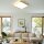 Moderne LED Dekenleuchte Senja viereck 28cm holzoptik/weiß