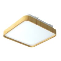 LED Dekenleuchte Senja 40cm viereck holzoptik/weiß