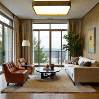 LED Dekenleuchte Senja 40cm viereck holzoptik/weiß