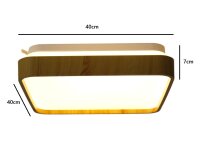 LED Dekenleuchte Senja 40cm viereck holzoptik/weiß