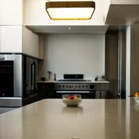 LED Dekenleuchte Senja 40cm viereck holzoptik/weiß