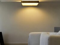 LED Dekenleuchte Senja 40cm viereck holzoptik/weiß
