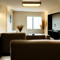 LED Dekenleuchte Senja 40cm viereck holzoptik/weiß