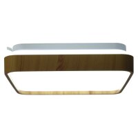 LED Dekenleuchte Senja 40cm viereck holzoptik/weiß