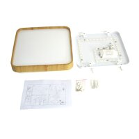 LED Dekenleuchte Senja 40cm viereck holzoptik/weiß