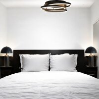 Moderne LED Dekenleuchte Alwa schwarz D:50cm