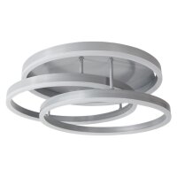 Moderne LED Dekenleuchte Alwa silber D50cm