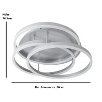 Moderne LED Dekenleuchte Alwa silber D50cm