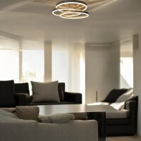 Moderne LED Dekenleuchte Alwa silber D50cm