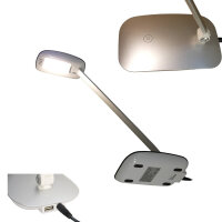 LED Tischleuchte Kian silber Touchschalter USB Anschluss
