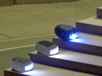 3 x LED Solar-Wegeleuchten in Steinoptik mit Spieß Gartenleuchte Treppenleuchte
