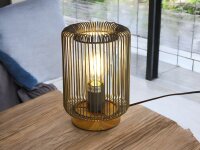 Moderne Tischleuchte Jade aus Holz  und  Metall grau...