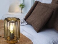 Moderne Tischleuchte Jade aus Holz  und  Metall grau Fassung E27 Tisch-Deko-Lamp